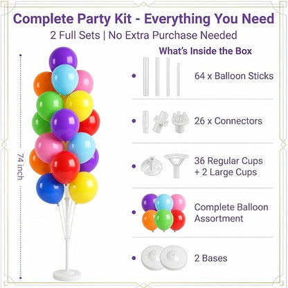 HIINS 2 Set Assorted Color Balloon Column Kit - Image 2