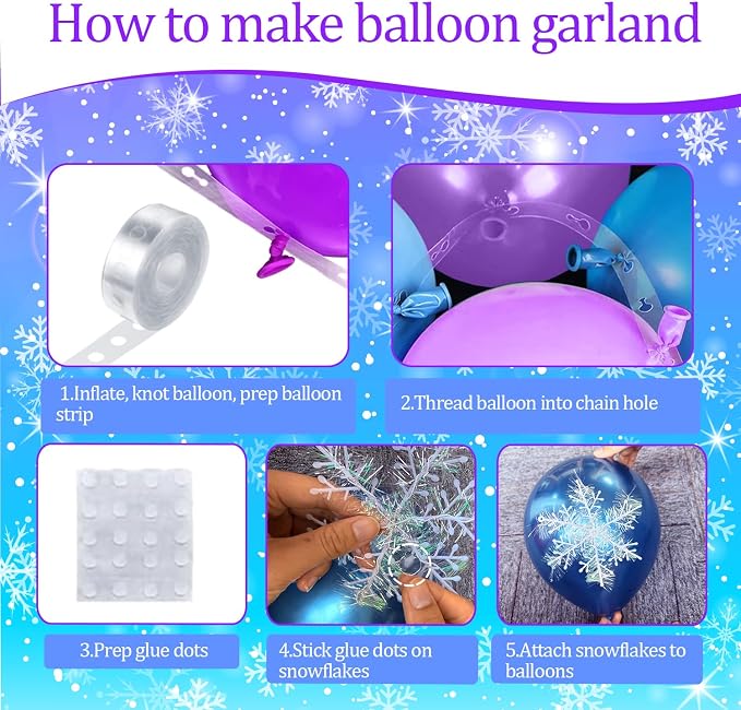 Blue Purple Balloon Garland Arch Kit Birthday Party Decorations | Blue Purple - Image 6