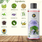Henna Rosemary Hair Oil 200 ml, 6.76 fl oz with Neem, Shikakai, Bhringraj, Amla, Brahmi, Sesame, Olive & Sunflower Oils