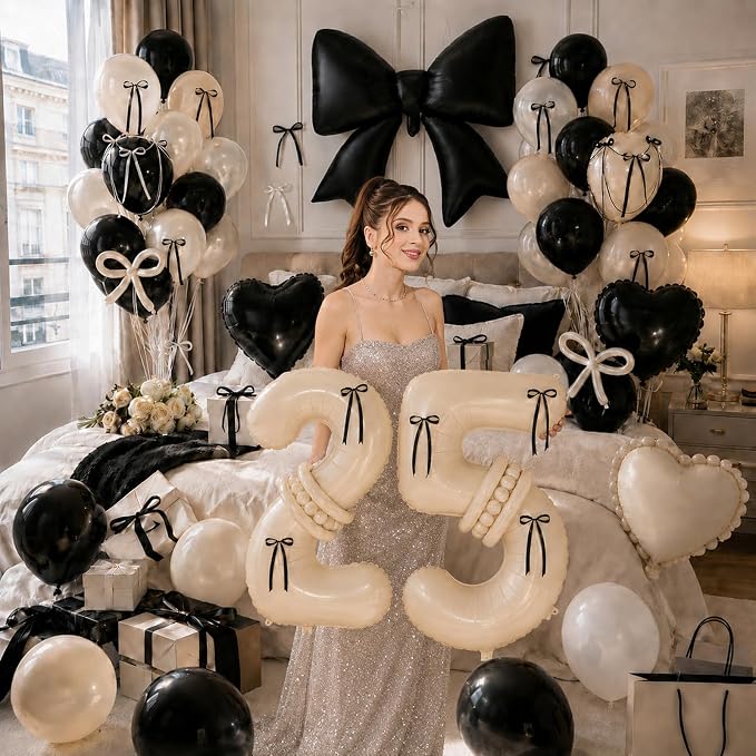 40 Inch Cream Balloon Number 25 - Image 5