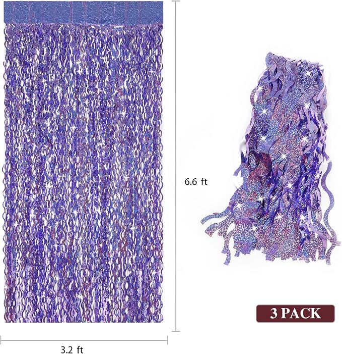 Purple Foil Fringe Curtains Party Decorations - Image 3