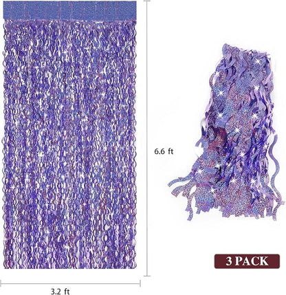 Purple Foil Fringe Curtains Party Decorations - Image 3