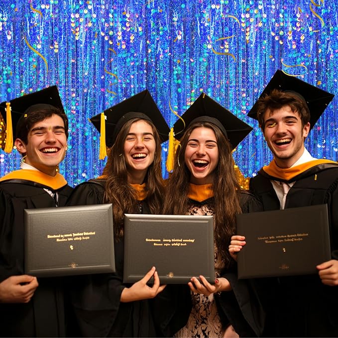4 Packs Blue Foil Fringe Curtain, Baby Shower, Bachelorette, Graduation - Image 3