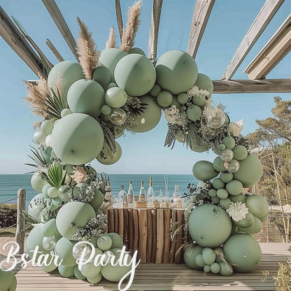 Double Stuffed Sage Green Balloon Garland Arch Kit | 18/12/10/5inch Different - Image 4