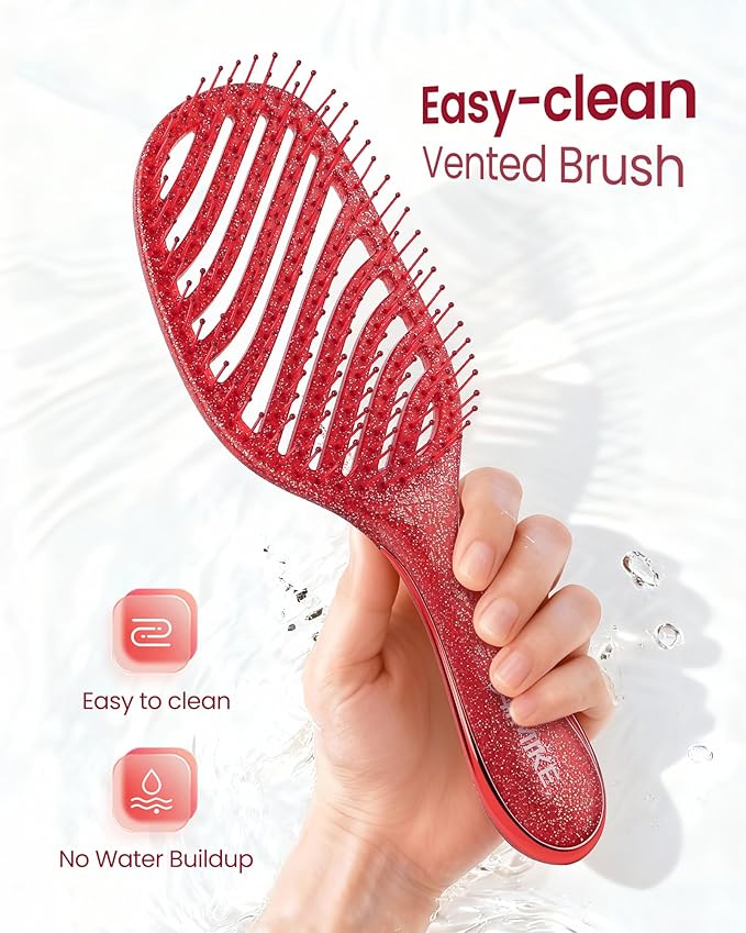 Christmas Gift for Women & Teen Girls, Stocking Stuffers – AIMIKE 2pcs Painless Detangler Hair Brush Set with Soft Bristles, Extra Gentle Wet & Dry Brush for Fine or Sensitive Hair