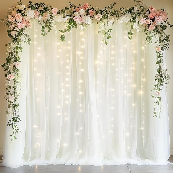 Fomcet Tulle Backdrop Curtains by Fomcet
