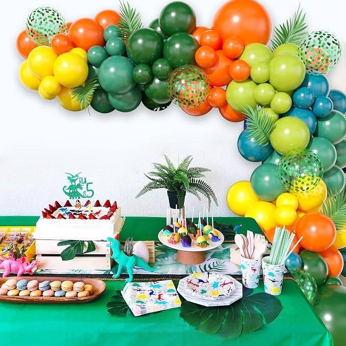GRESATEK Jungle Themed Balloon Garland Arch Kit, Sage Green Orange Yellow Olive - Image 4