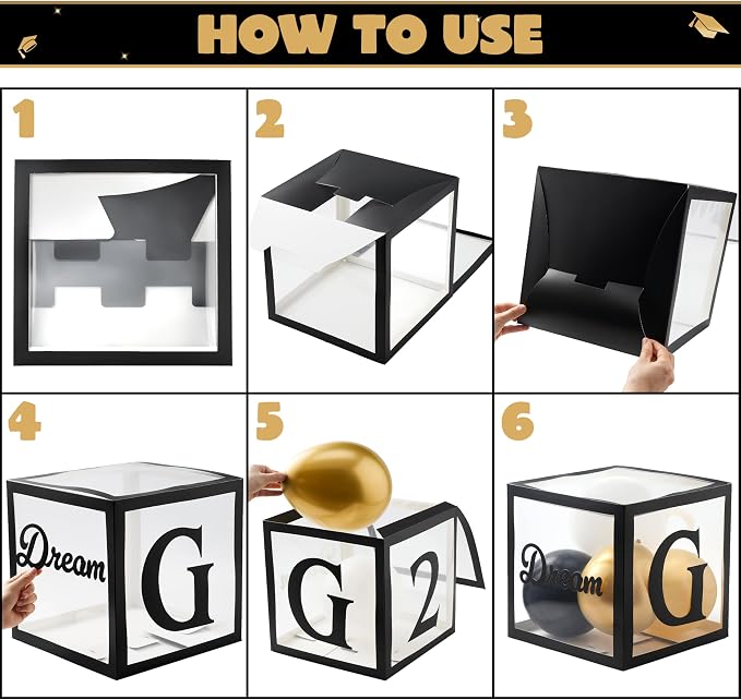 JOYIN 4 Pcs 2026 Graduation Balloon Boxes, Graduation Decor, Graduation Party - Image 4