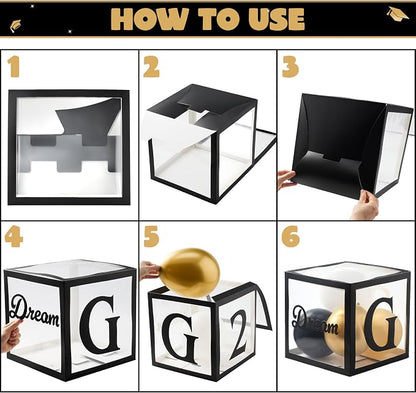 JOYIN 4 Pcs 2026 Graduation Balloon Boxes, Graduation Decor, Graduation Party - Image 4