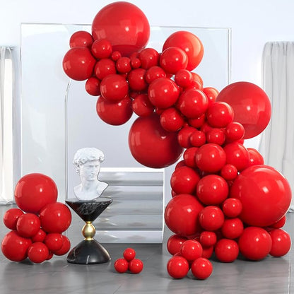 PartyWoo Red Balloons 152pcs Different Sizes of 18 12 10 5 Inch | Balloons by PartyWoo