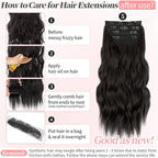 KooKaStyle Clip in Long Wavy Synthetic Hair Extension 20 Inch 4PCS Dark Brown Hairpieces Fiber Thick Double Weft Hair Extension for Women