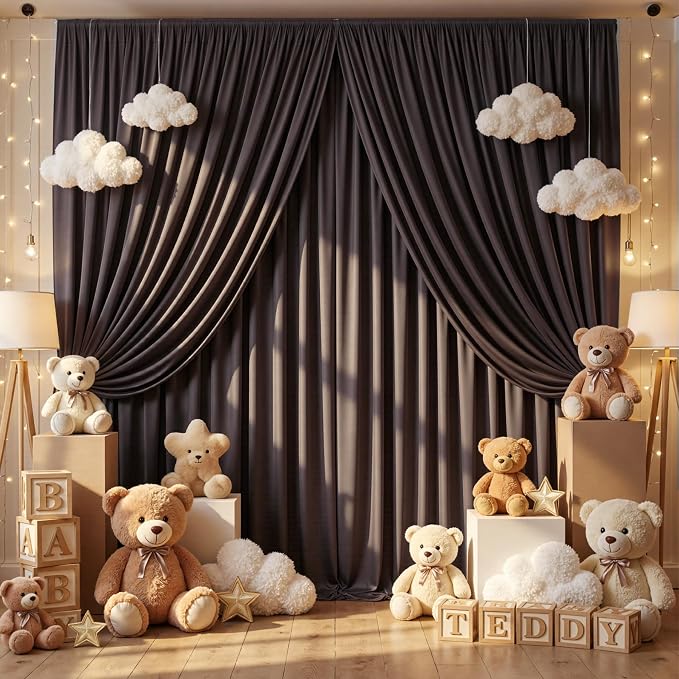 10ft×12ft Brown Backdrop Curtains - Image 2