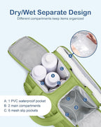 TOPDesign Travel Toiletry Bag for Women, Puffer Large Toiletry Bag, Lightweight Cosmetic Makeup Organizer with Handle for Traveling, Accessories, Essentials, Toiletries (Green)