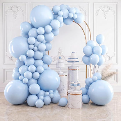 RUBFAC Pastel Blue Balloons Different Sizes Light Blue Balloon 154pcs | Blue by RUBFAC