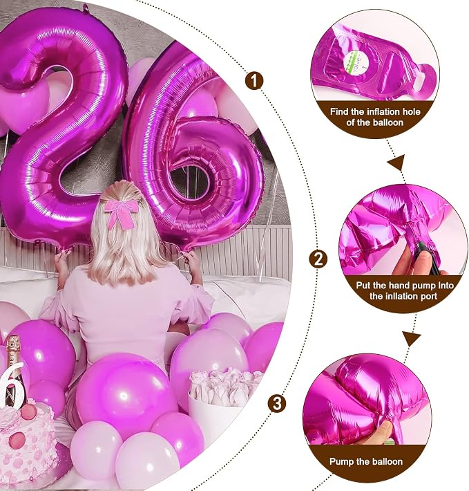 Number Balloons 5 Balloon Hot Pink - Image 6