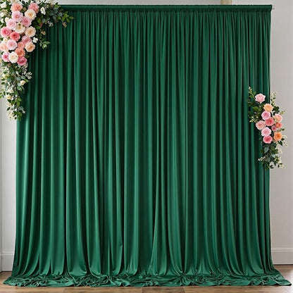 10 ft x 10 ft Wrinkle Free Hunter Green Backdrop Curtain by Outpain