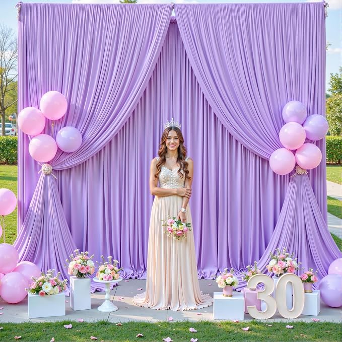 10 Panels Lavender Backdrop Curtains - Image 4