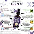 Liquid Biotin & Collagen Keratin Hyaluronic Acid Saw Palmetto Drops Vitamins for Hair Growth Support Silica Vitamin A C D Bamboo Turmeric Zinc Folate Magnesium Horsetail LuxFlo by Clean Nutra