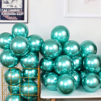 12 Inch 100 Pcs Latex Metallic Chrome Balloons Helium Shiny Thicken Balloons by COLORFULELVES