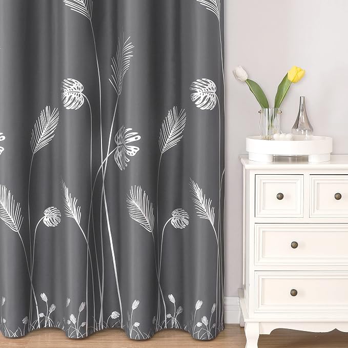 Silver Palm Tree Blackout Curtains 2 Panels - Image 2