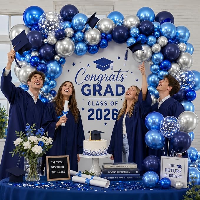 Blue and Silver Balloon Arch Kit - Image 3