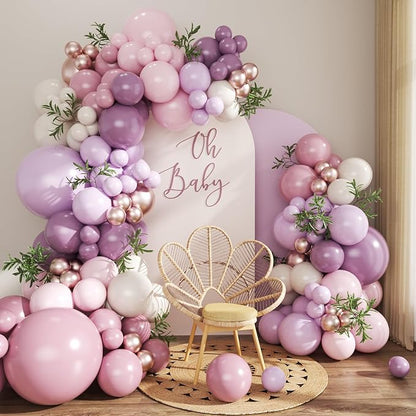 Pink and Purple Balloon Arch Kit by JOYFLOAT