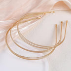 3pcs Multi Layers Metal Headbands, Gold Sparkly Thin Layer HeadBands for Women, Elegant Layered Hair Bands Accessories for Party Wedding Home Outside