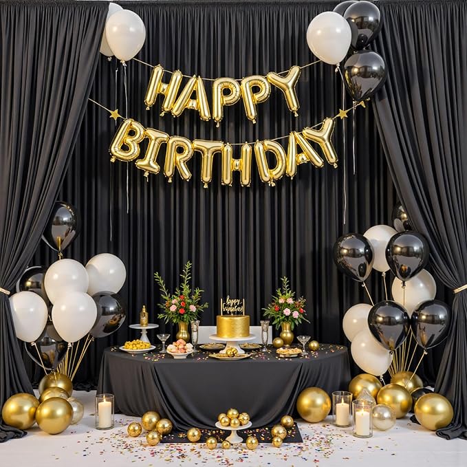 50ftx12ft Wrinkle Free Black Backdrop Curtains - Image 8