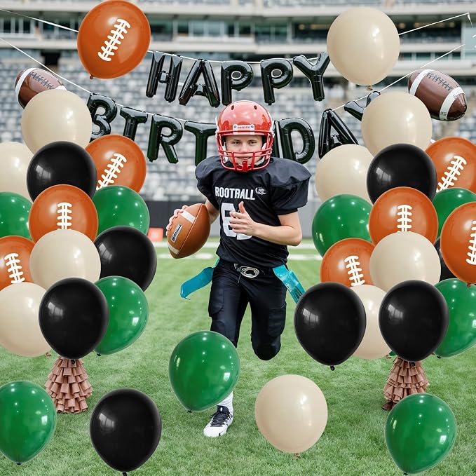 HILAVO Football Balloons, 12 Inch Dark Green Black White Sand - Image 7