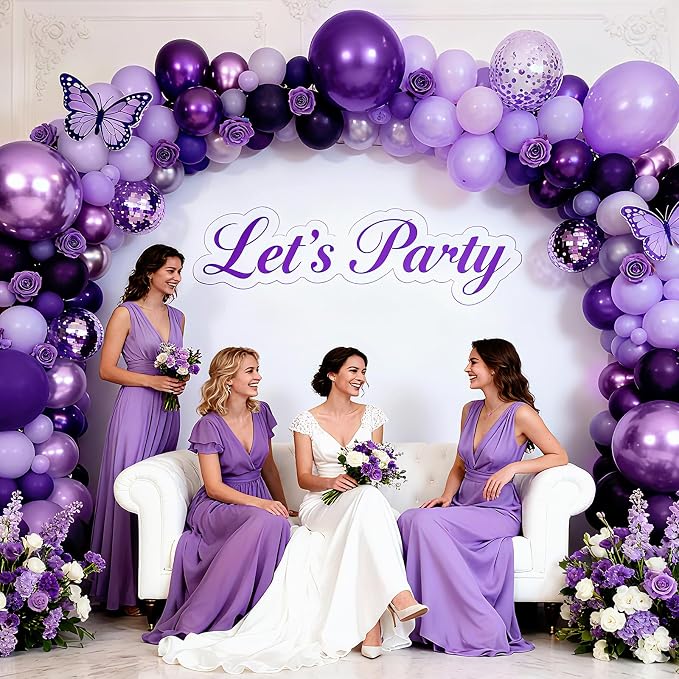 Bezente Purple Chrome Confetti Latex Balloons Kit 60pcs 12-in - Image 5