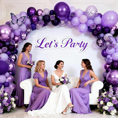 Bezente Purple Chrome Confetti Latex Balloons Kit 60pcs 12-in - Image 5