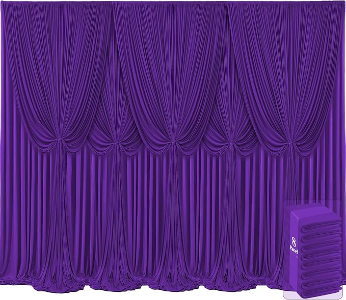 8 Panels Purple Backdrop Curtains by Tao-GePartyDecorations