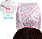 Boao 3 Sets Highlight Cap Sets, Highlighting Caps for Hair, Dye Bleach Cap With Hole And Hook, Dye Kit for Hair Frosting, Highlighting, Color Accessories (Assorted Colors)