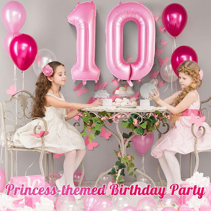 Pink Number 0 Balloon 40 Inch, Big Large Foil Helium Number Balloons, Jumbo - Image 4