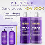 Natural Riches Purple Shampoo and Conditioner Set for Blonde, Silver & Grey Hair – Sulfate-Free, Color-Safe, Removes Brassy & Yellow Tones for Natural, Highlighted, and Bleached Hair – 16x2 fl oz