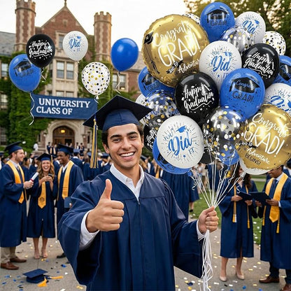 HILAVO Blue and Black Graduation Balloons 2026 Graduation Decoration 18 In Grad - Image 4