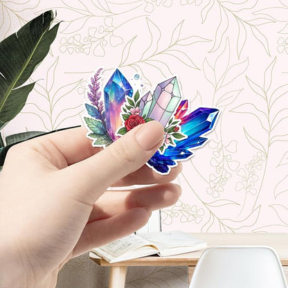 50 Pcs Crystal Stickers Spiritual Crystals Vinyl Decal Waterproof Boho Gemstone - Image 7