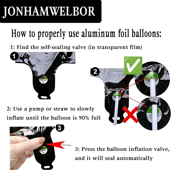 Jonhamwelbor 40 Inch Laser Black 4 Balloon Number Foil Mylar Giant Balloon - Image 3