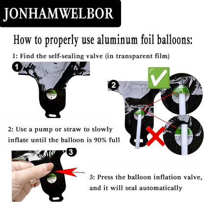 Jonhamwelbor 40 Inch Laser Black Number 2 Balloon Foil Mylar Giant Balloon - Image 3