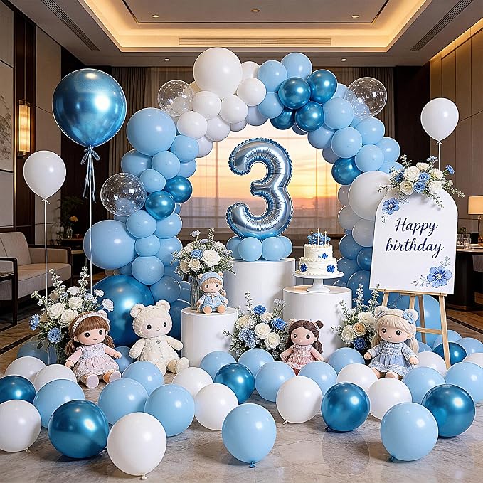 100 Pack 12 Inch Extra Thick Latex Party Balloons Metallic Blue - Image 3
