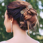 Geyoga 6 Pieces Vintage Hair Barrettes for Women Retro Flower French Pearl Crystal Rhinestones Clips Hair Pins for Women Styling Accessories(Bright Style)