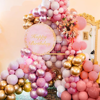 RUBFAC Pink Balloons Different Sizes Dusty Rose Balloon Arch Kit 129pcs | Latex - Image 4