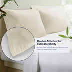 Kickoff Viscose Bamboo Pillowcase, King, Set of 2, 100% Organic Hidden Zippered Viscose Bamboo Pillow Case King Size, Cooling Pillow Cover for Hot Sleepers (20"x40", Buttercream)
