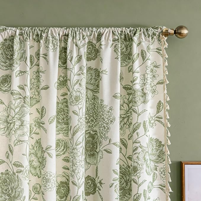F-CHU Boho Floral Linen Curtains - Image 5