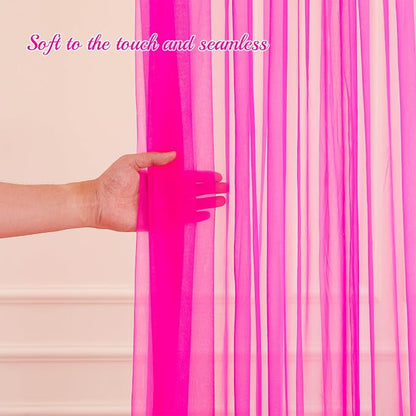 10x10ft Hot Pink Tulle Backdrop Curtain - Image 6