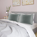 uxcell 2 Pack Silk Satin Pillowcase for Hair and Skin, Cool, Silky, Soft Breathable Pillow Cases Queen Size 20x30 Inch Sateen Pillowcase Grey with Envelope Closure