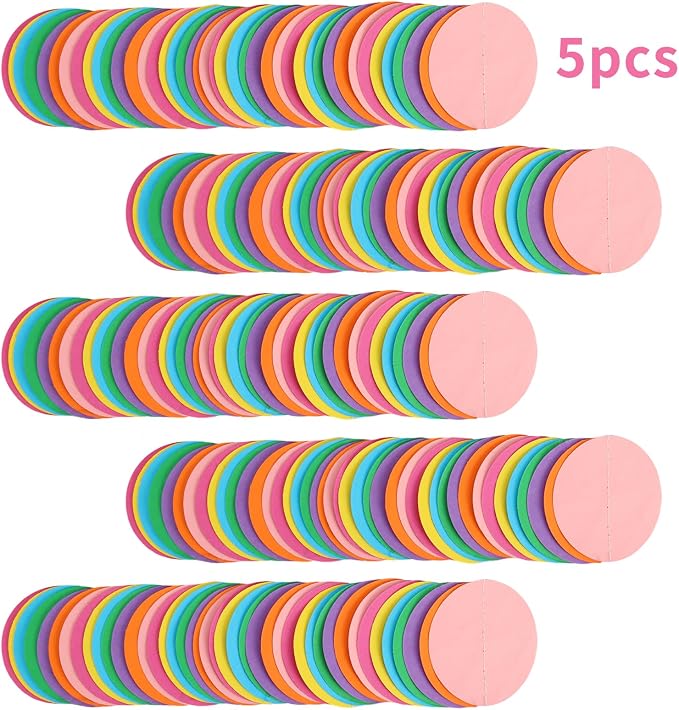 RUBFAC 5pcs Rainbow Circle Dots Paper Garland Party Decorations | Rainbow - Image 3