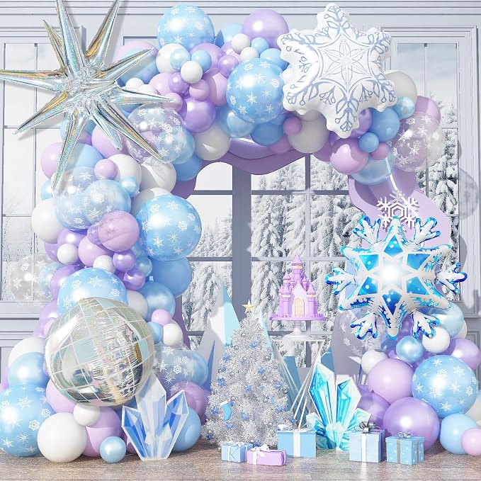 Winter Snowflake Balloon Arch Garland Kit, Winter Wonderlan Decorations - Image 2