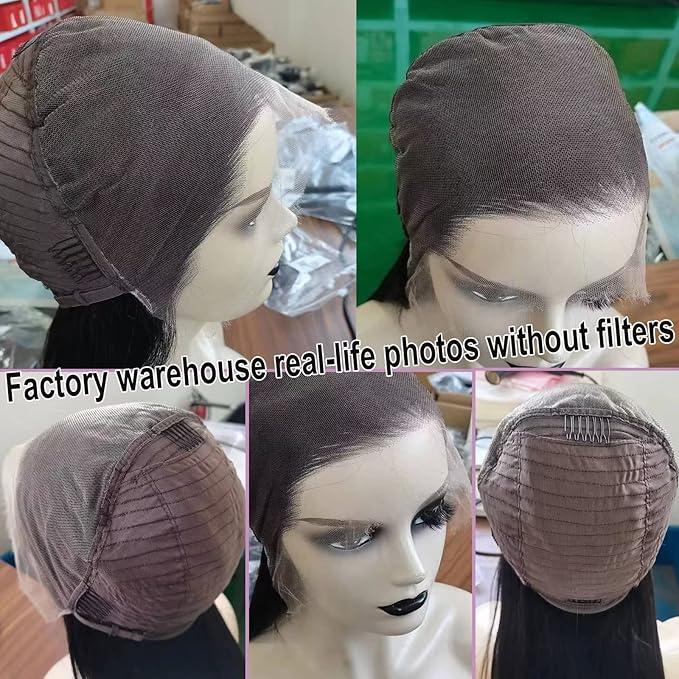 Lemoda Full 13x6 SKINLIKE Real HD Lace Wigs Straight Virgin Human Hair 20inch 200% Density 13x6 Full Lace Frontal Wigs Invisible 0.1mm Ultra-thin Frayed Ends Lace Front Wig Pre Plucked Tiny Knots