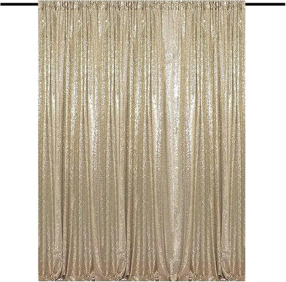Champagne Gold Sequin Backdrop for Party 10FTx10FT | 1 Panel, Sparkly by HMQIANG